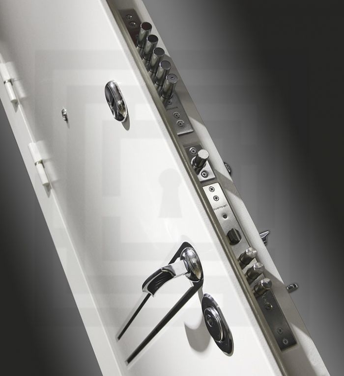 Входная дверь Лабиринт Лайн WHITE с широким зеркалом - Белый soft