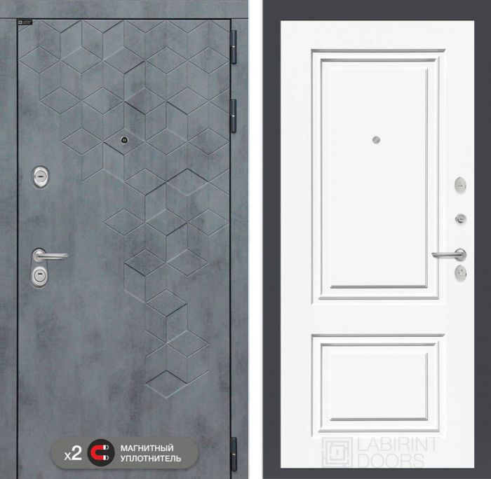 Входная дверь Лабиринт Бетон 26 - Эмаль RAL 9003