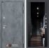 Входная дверь Лабиринт Бетон - Черный кварц Зеркало Максимум с тонировкой