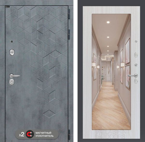 Входная дверь Лабиринт Бетон 18 - Сандал белый