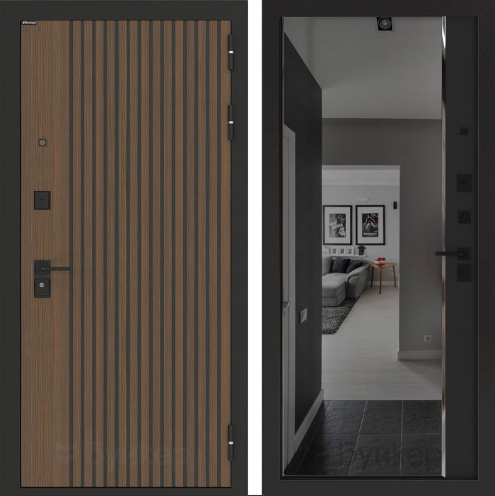 Входная дверь Бункер BN-02 - ФЛЗ-618 фацет с тонировкой Черный кварц