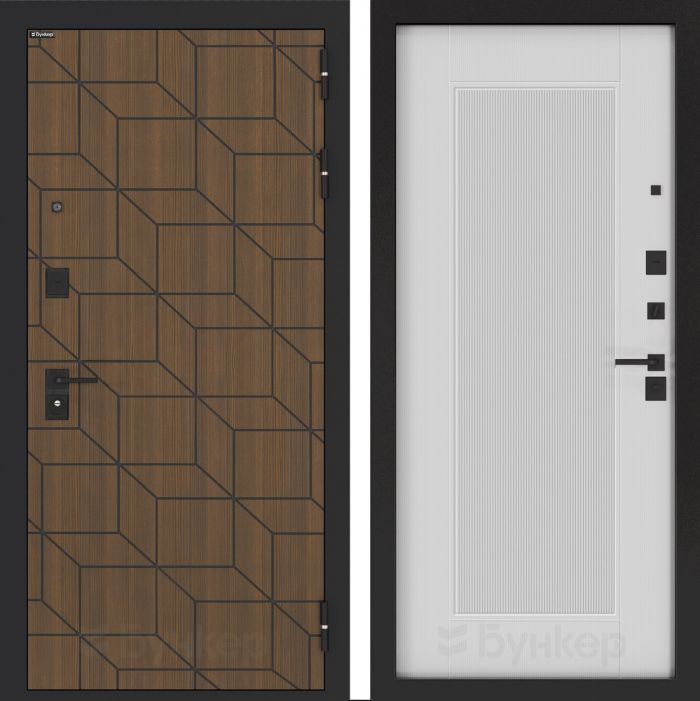 Входная дверь Бункер BN-03 - АМСТРОД Белый софт рельеф