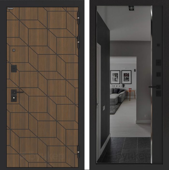 Входная дверь Бункер BN-03 - ФЛЗ-618 фацет с тонировкой Черный кварц