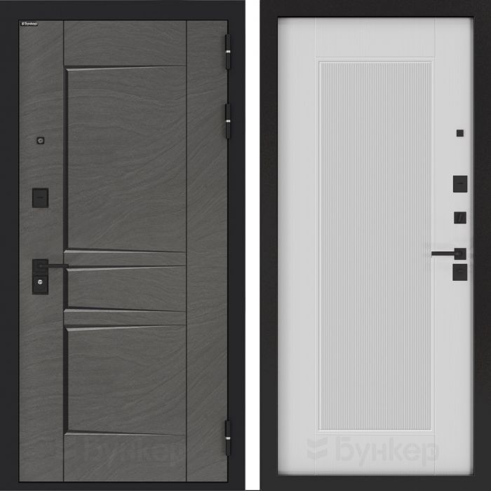 Входная дверь Бункер BN-04 - АМСТРОД Белый софт рельеф