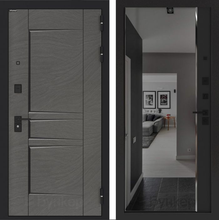 Входная дверь Бункер BN-04 - ФЛЗ-618 фацет с тонировкой Черный кварц