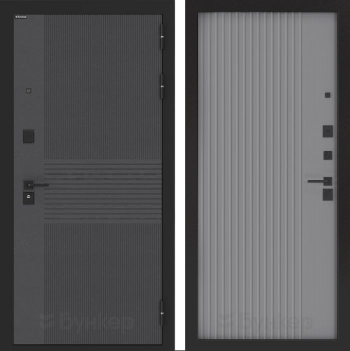 Входная дверь Бункер BN 05 - ХОМС Серый софт рельеф