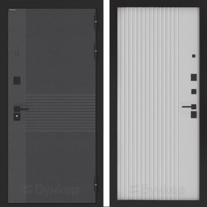 Входная дверь Бункер BN 05 - ХОМС Белый софт рельеф