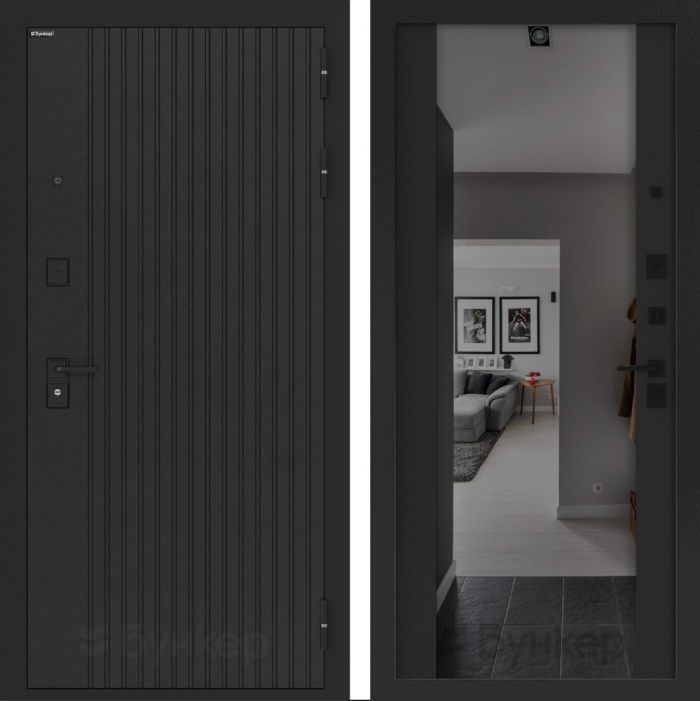 Входная дверь Бункер BN 06 - ФЛЗ-1 с тонировкой Черный кварц