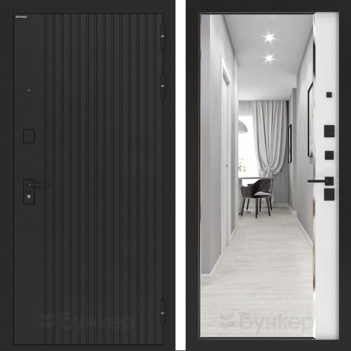 Входная дверь Бункер BN 06 - ФЛЗ-618 фацет Белый софт