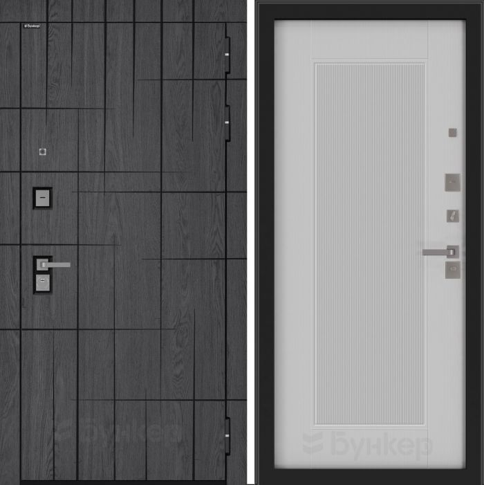 Входная дверь Бункер BN 09 - АМСТРОД Белый софт рельеф