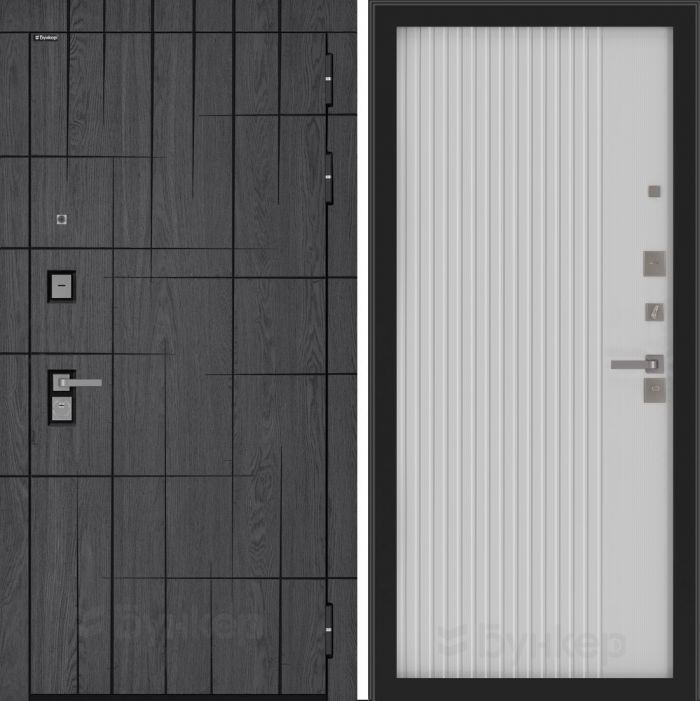 Входная дверь Бункер BN 09 - ХОМС Белый софт рельеф