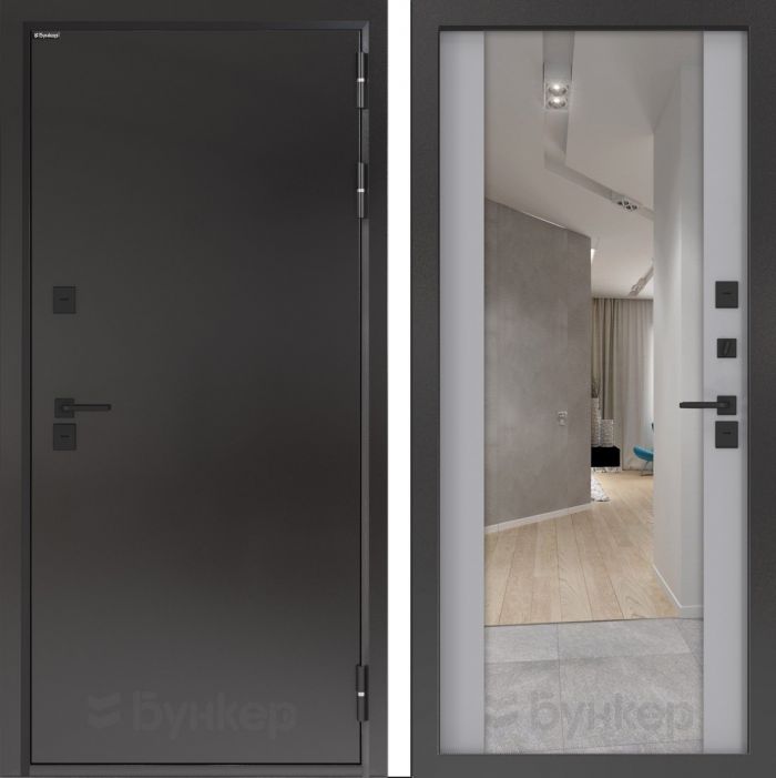 Входная дверь Бункер BN 10  Тепло плюс - ФЛЗ-1 Лайт грей софт