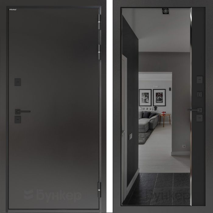 Входная дверь Бункер BN 10  Тепло плюс - ФЛЗ-618 фацет с тонировкой Черный кварц