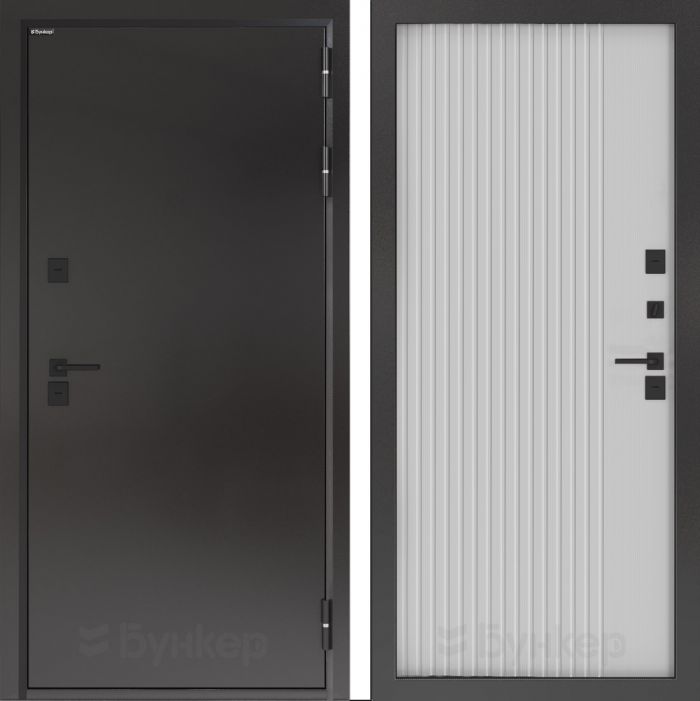 Входная дверь Бункер BN 10  Тепло плюс - ХОМС Белый софт рельеф