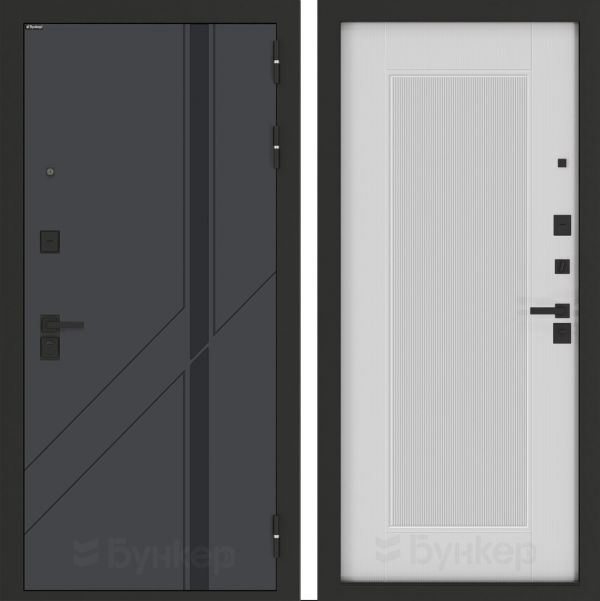 Входная дверь Бункер BN-12 АМСТРОД Белый софт рельеф