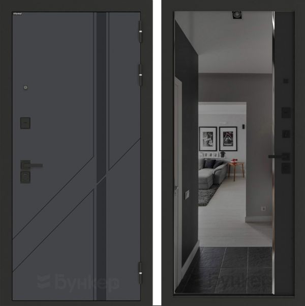 Входная дверь Бункер BN-12 ФЛЗ-618 фацет с тонировкой Черный кварц