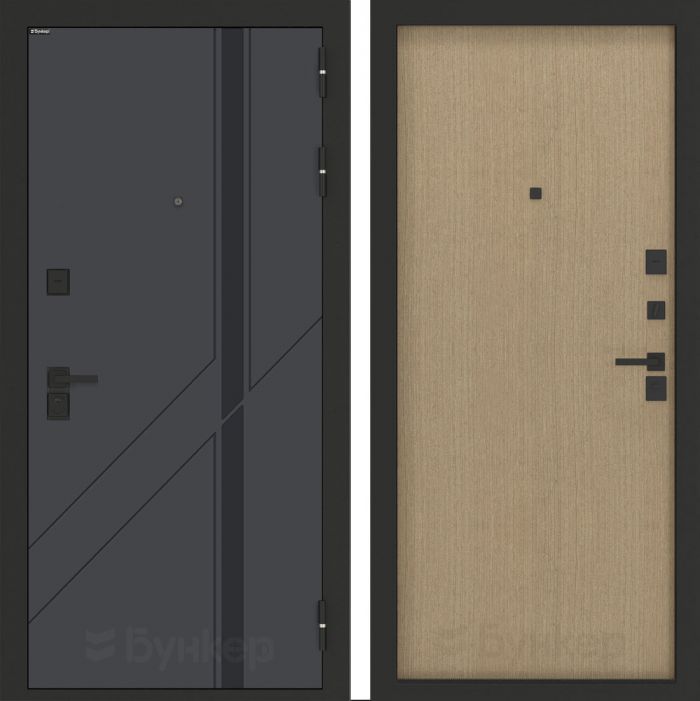 Входная дверь Бункер BN-12 с панелью ДВП Венге светлый