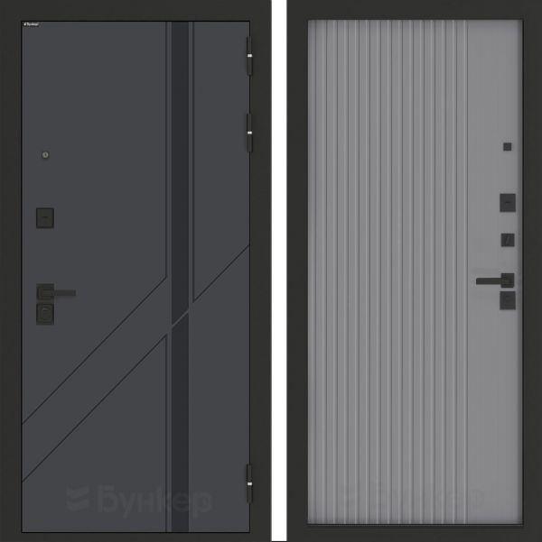 Входная дверь Бункер BN-12 ХОМС Серый софт рельеф