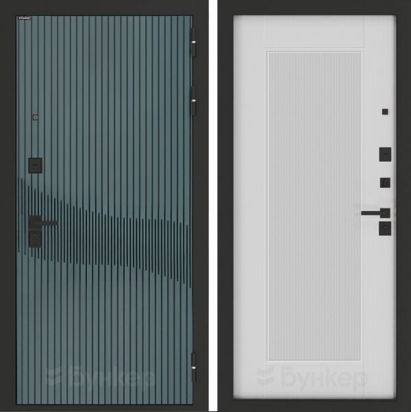 Входная дверь Бункер BN-13 АМСТРОД Белый софт рельеф