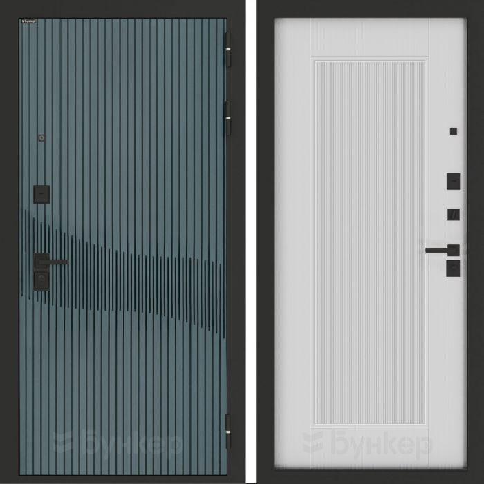 Входная дверь Бункер BN-13 АМСТРОД Белый софт рельеф