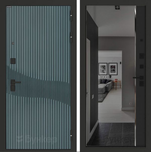 Входная дверь Бункер BN-13 ФЛЗ-618 фацет с тонировкой Черный кварц