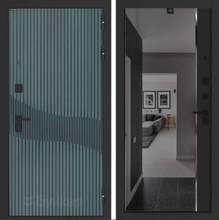 Входная дверь Бункер BN-13 ФЛЗ-618 фацет с тонировкой Черный кварц