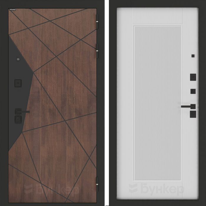 Входная дверь Бункер BN-14 АМСТРОД Белый софт рельеф