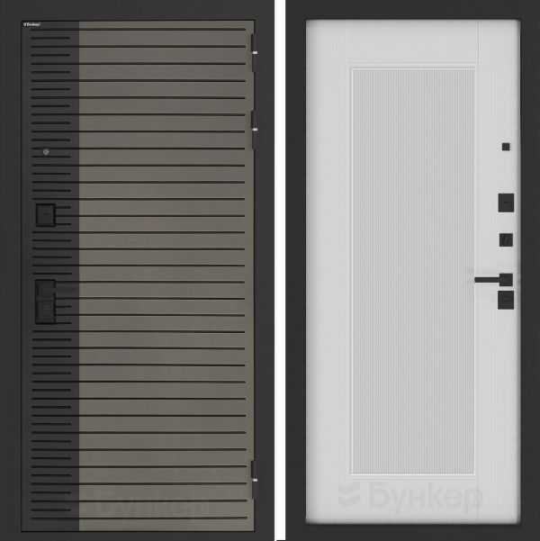 Входная дверь Бункер BN-15 АМСТРОД Белый софт рельеф