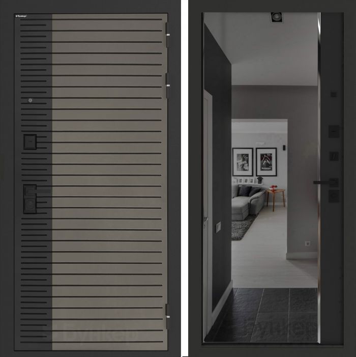 Входная дверь Бункер BN-15 ФЛЗ-618 фацет с тонировкой Черный кварц