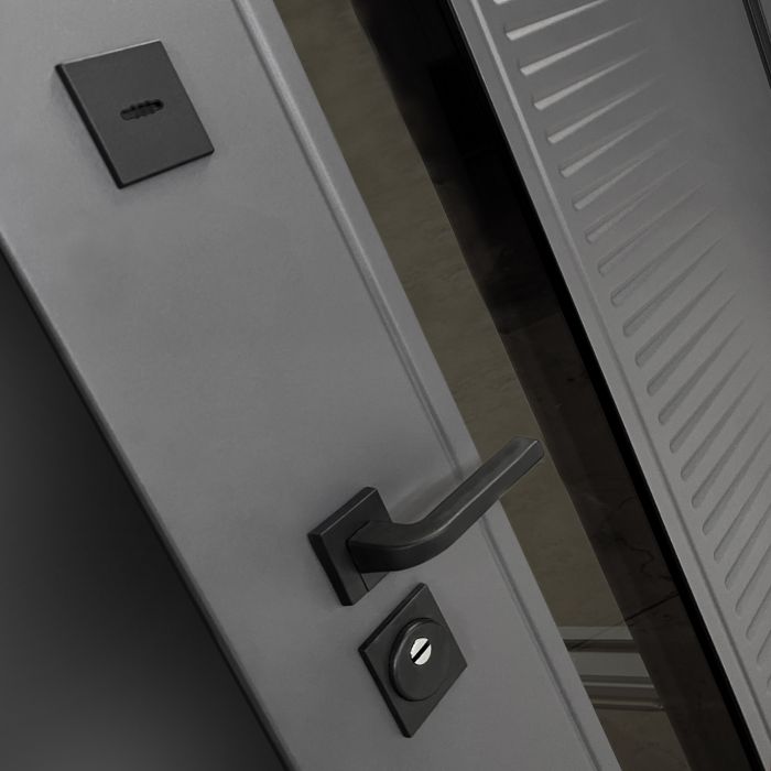 Входная дверь Лабиринт Фрост 7024 со стеклопакетом