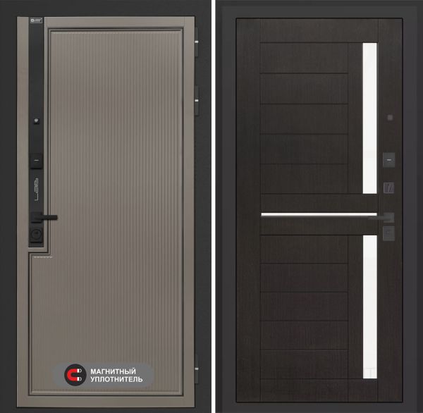 Входная дверь Лабиринт Лаб 1 Про 02 – Венге, стекло белое