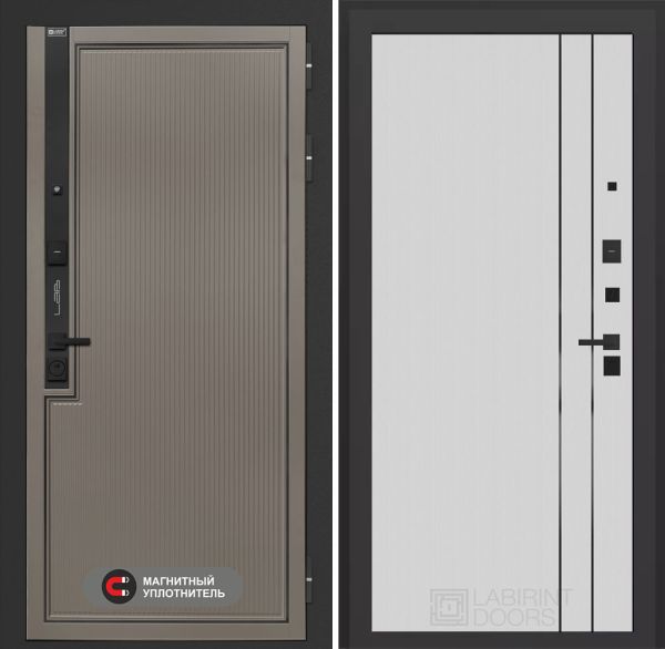 Входная дверь Лабиринт Лаб 1 Про 10 - Белый рельеф софт