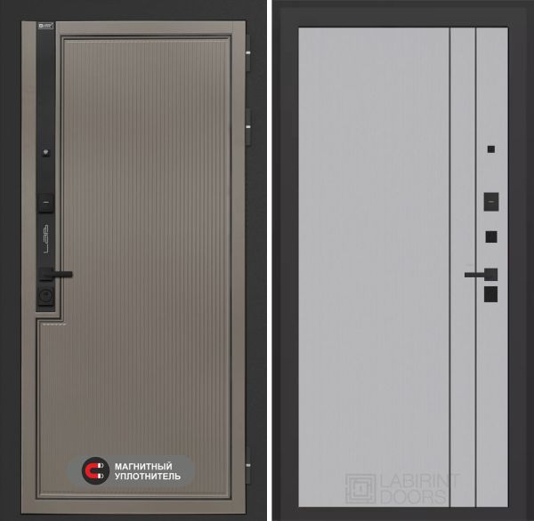 Входная дверь Лабиринт Лаб 1 Про 10 - Серый рельеф софт