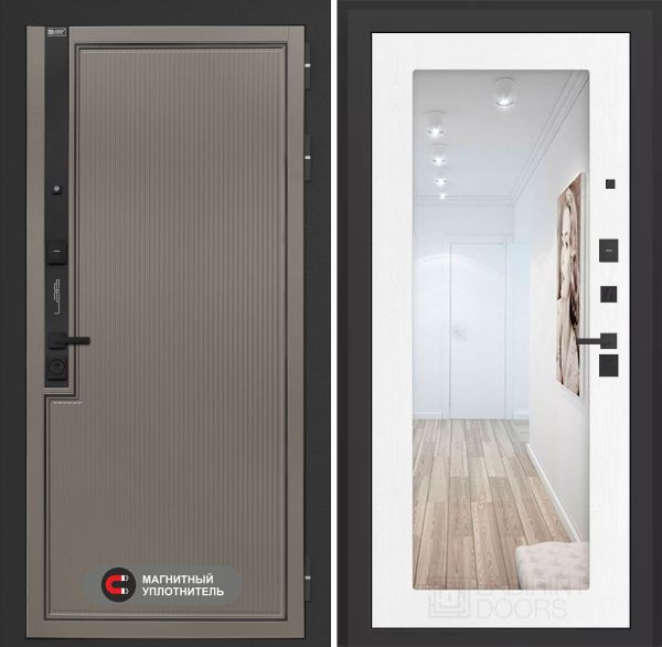 Входная дверь Лабиринт Лаб 1 Про с зеркалом 18 – Белое дерево