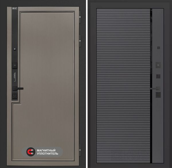 Входная дверь Лабиринт Лаб 1 Про 22 – Графит софт с молдингом