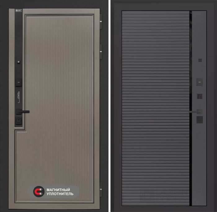 Входная дверь Лабиринт Лаб 1 Про 22 – Графит софт с молдингом