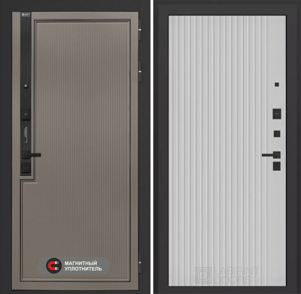 Входная дверь Лабиринт Лаб 1 Про 29 – Белый рельеф софт