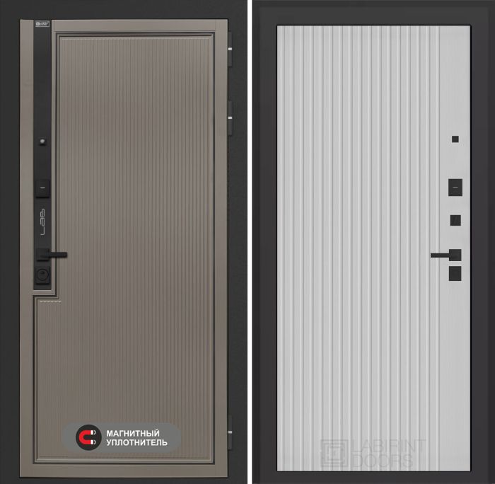 Входная дверь Лабиринт Лаб 1 Про 29 – Белый рельеф софт