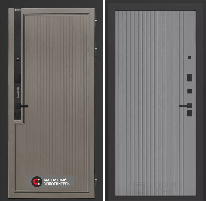 Входная дверь Лабиринт Лаб 1 Про 29 – Серый рельеф софт