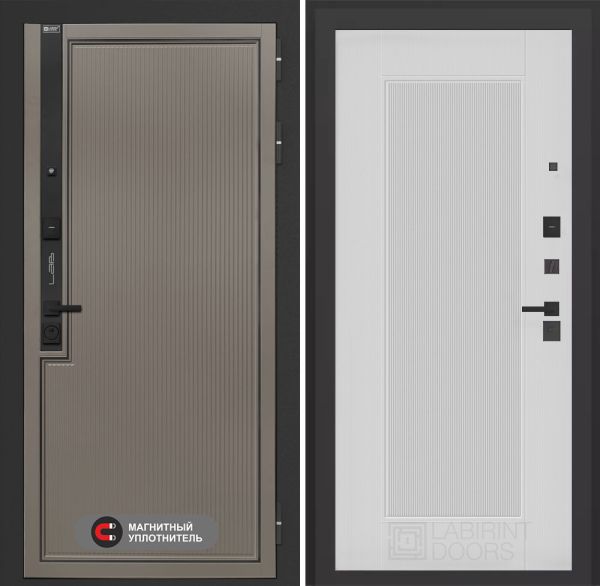 Входная дверь Лабиринт Лаб 1 Про 30 – Белый рельеф софт