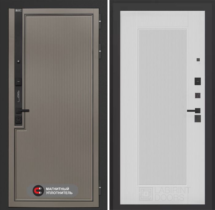 Входная дверь Лабиринт Лаб 1 Про 30 – Белый рельеф софт