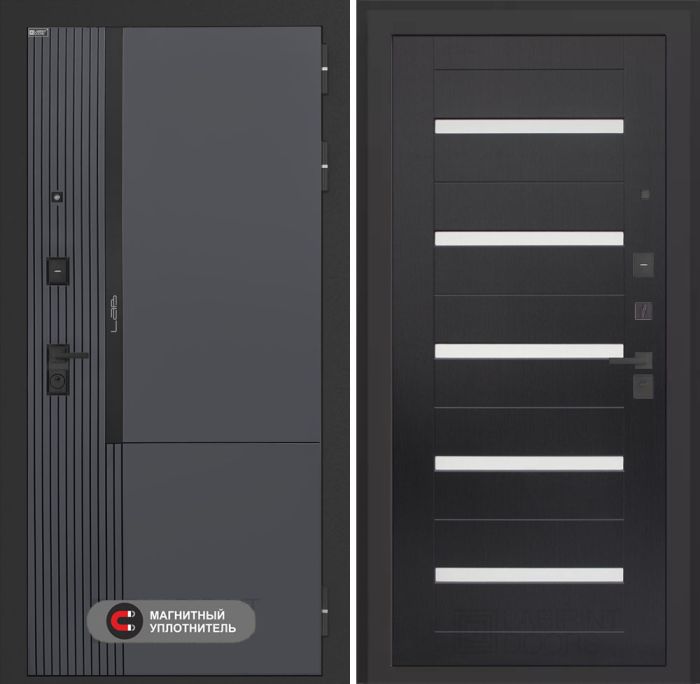 Входная дверь Лабиринт Лаб 2 Про 01 – Венге, стекло белое