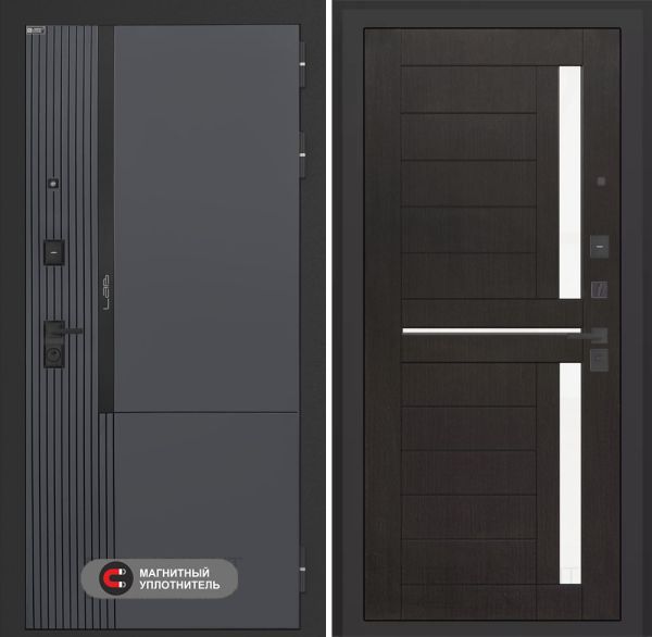 Входная дверь Лабиринт Лаб 2 Про 02 – Венге, стекло белое