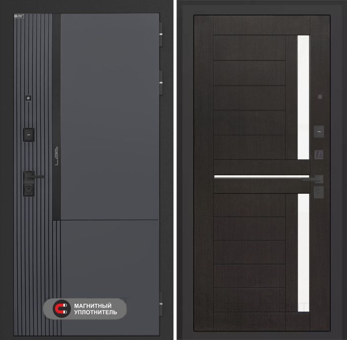 Входная дверь Лабиринт Лаб 2 Про 02 – Венге, стекло белое