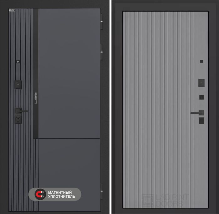 Входная дверь Лабиринт Лаб 2 Про 29 – Серый рельеф софт