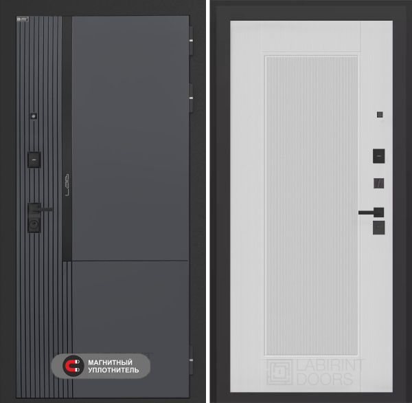 Входная дверь Лабиринт Лаб 2 Про 30 – Белый рельеф софт