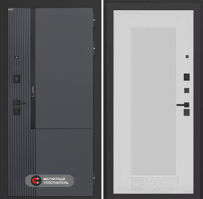 Входная дверь Лабиринт Лаб 2 Про 30 – Белый рельеф софт