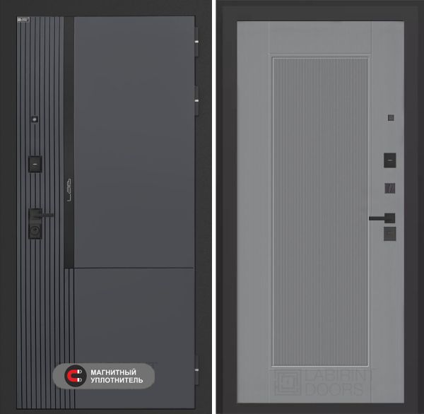 Входная дверь Лабиринт Лаб 2 Про 30 – Серый рельеф софт