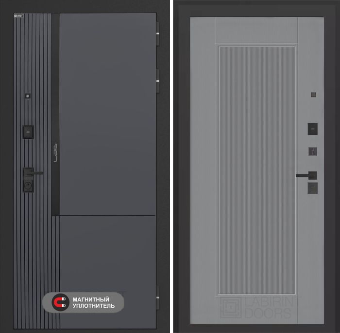 Входная дверь Лабиринт Лаб 2 Про 30 – Серый рельеф софт