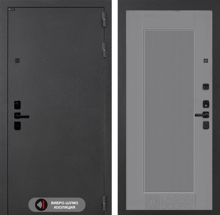 Входная дверь Лабиринт Соналаб 30 - Серый рельеф софт